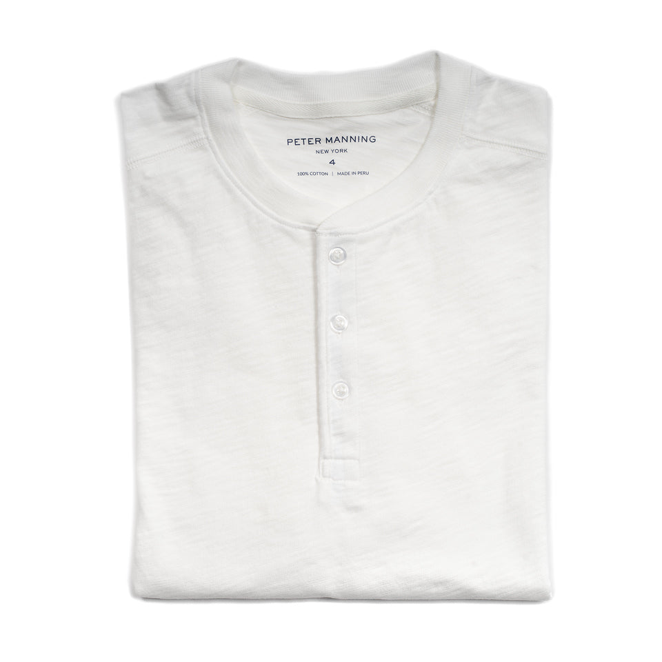 Henley Shirt Short Sleeve - White