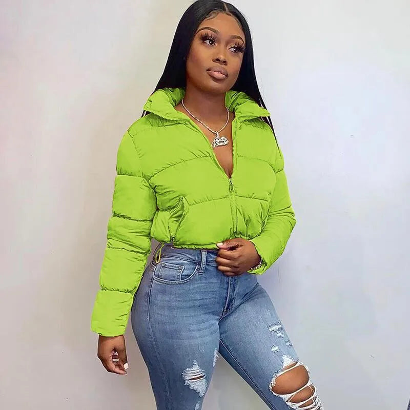 women's casual fashion zipper zipper down jacket