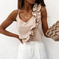Women's Sleeveless Tank Tops Pleated Fashion Solid Color