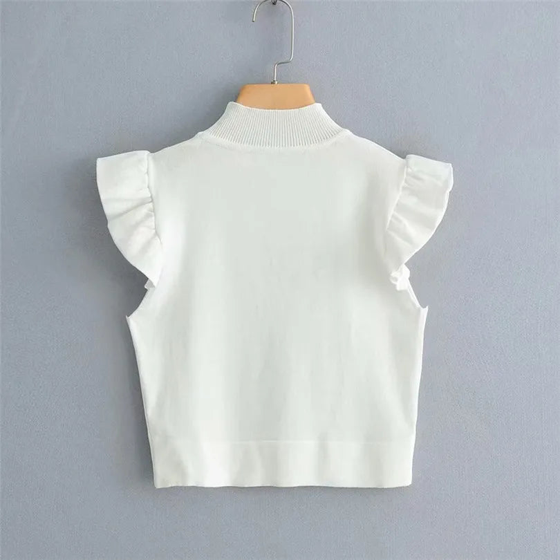 Polyester Vest with Folds, Stylish Small Tank Top for Trendy Summer Looks