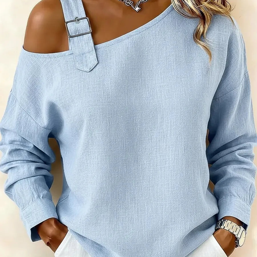 Solid Color Casual T-shirt in Knitted Fabric with Draped Design, Pullover Style Tank Top