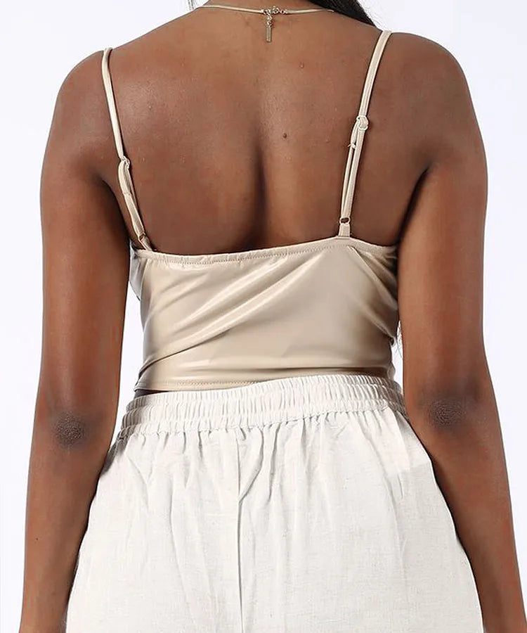 Sexy Polyester Vest with Backless Design for Women