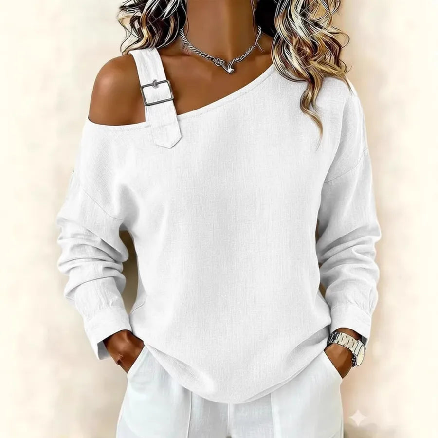 Solid Color Casual T-shirt in Knitted Fabric with Draped Design, Pullover Style Tank Top