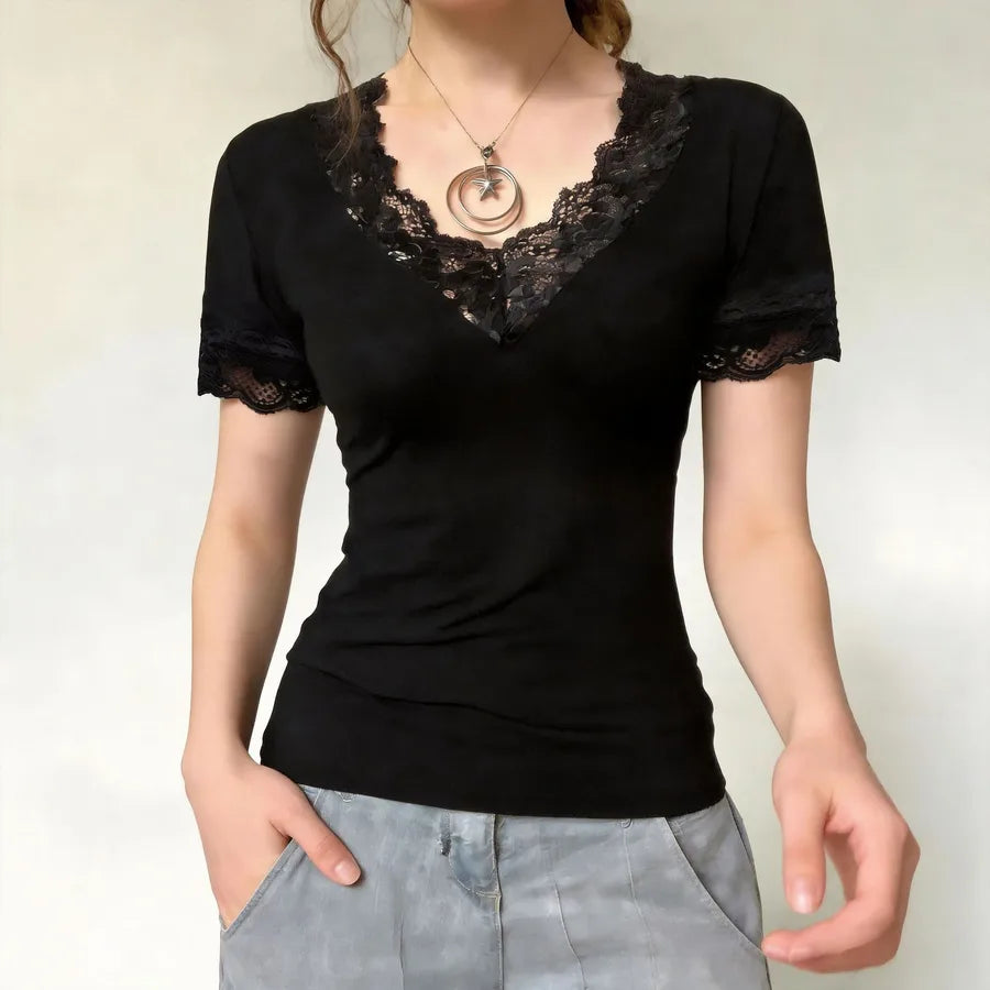 Classic Style Polyester T-shirt for Women Featuring Knitted Fabric