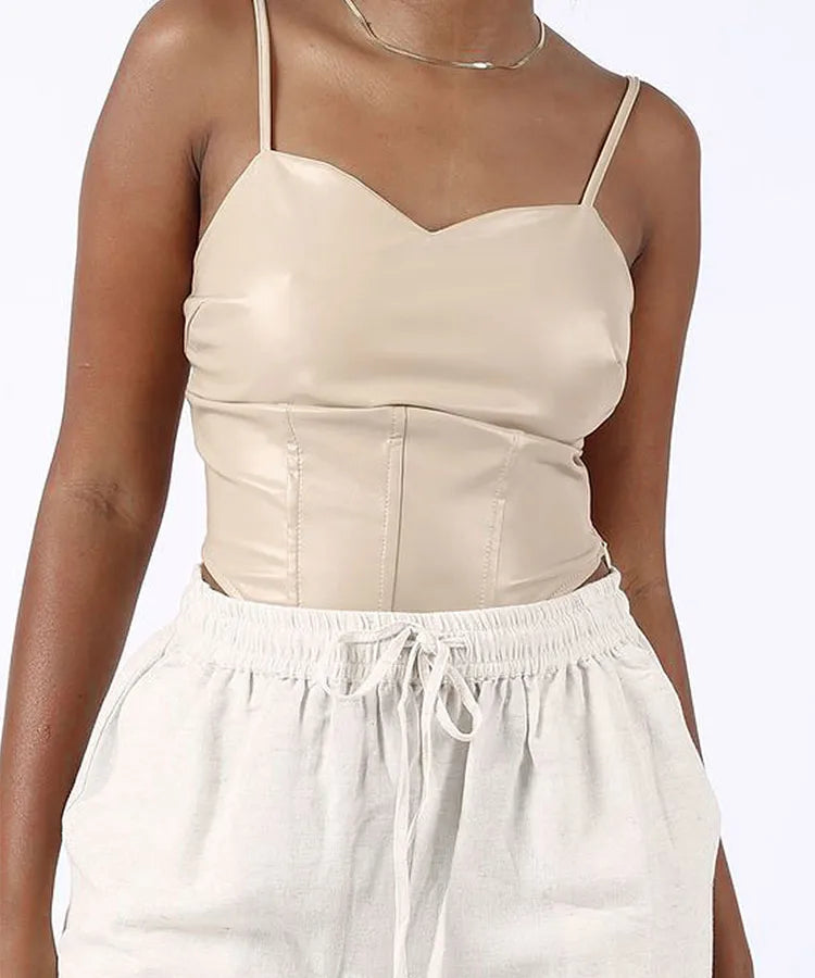 Sexy Polyester Vest with Backless Design for Women
