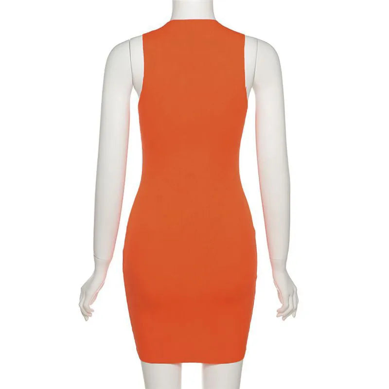 women's regular dress elegant sexy round neck washed hollow out sleeveless solid color above knee casual outdoor daily