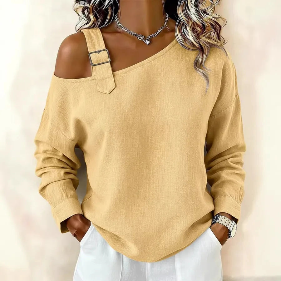 Solid Color Casual T-shirt in Knitted Fabric with Draped Design, Pullover Style Tank Top