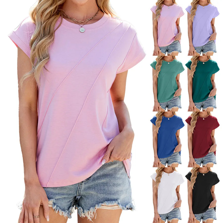 Women's T-shirt Short Sleeve T-Shirts Casual Streetwear Solid Color
