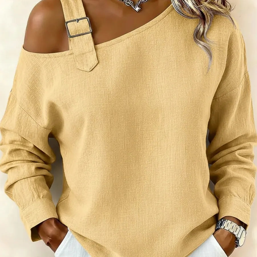 Solid Color Casual T-shirt in Knitted Fabric with Draped Design, Pullover Style Tank Top