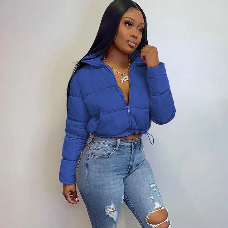 women's casual fashion zipper zipper down jacket