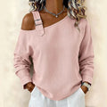 Solid Color Casual T-shirt in Knitted Fabric with Draped Design, Pullover Style Tank Top