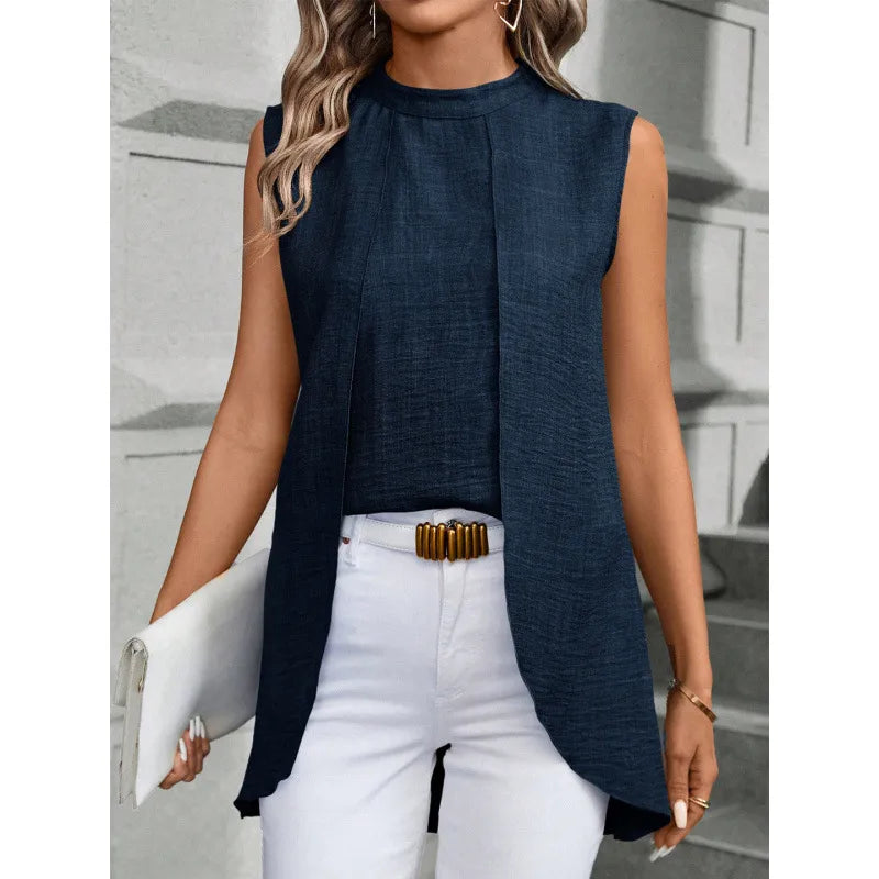 Women's Blouse Sleeveless Blouses Vacation Simple Style Solid Color