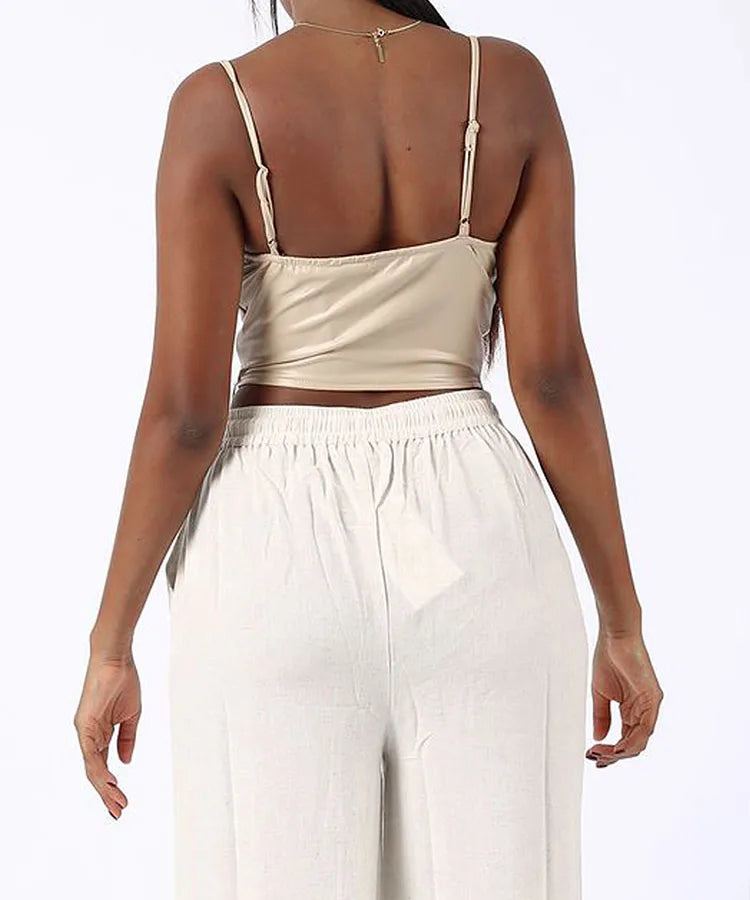 Sexy Polyester Vest with Backless Design for Women