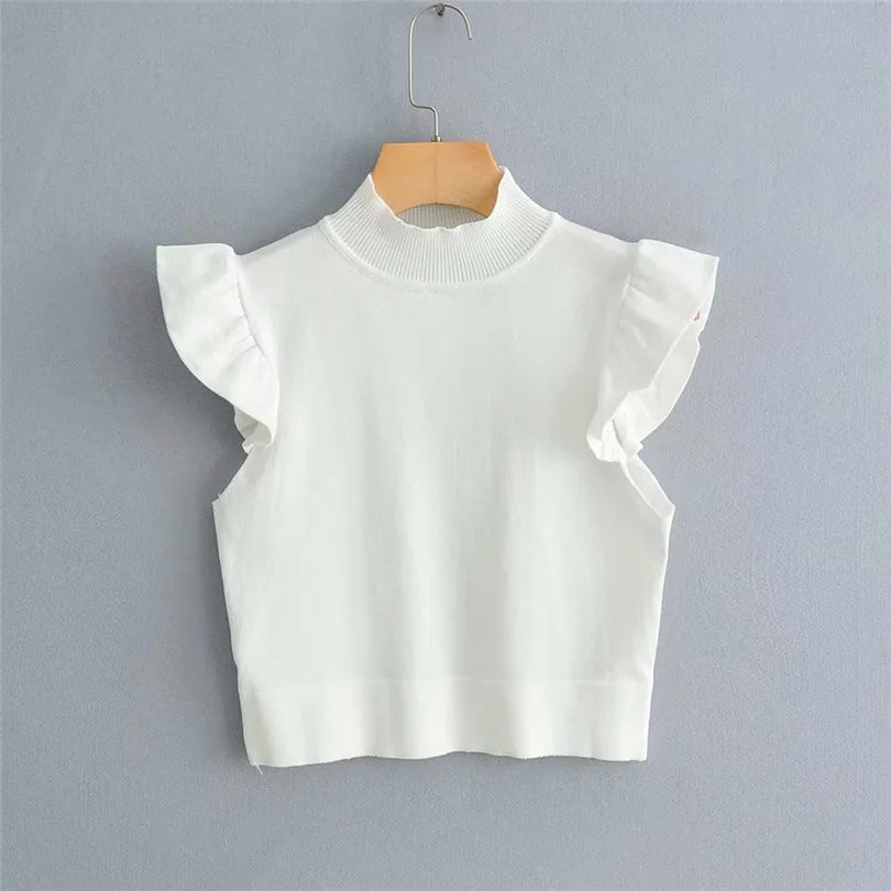 Polyester Vest with Folds, Stylish Small Tank Top for Trendy Summer Looks