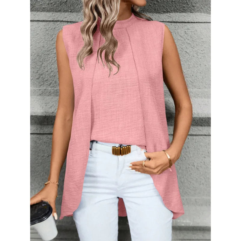 Women's Blouse Sleeveless Blouses Vacation Simple Style Solid Color